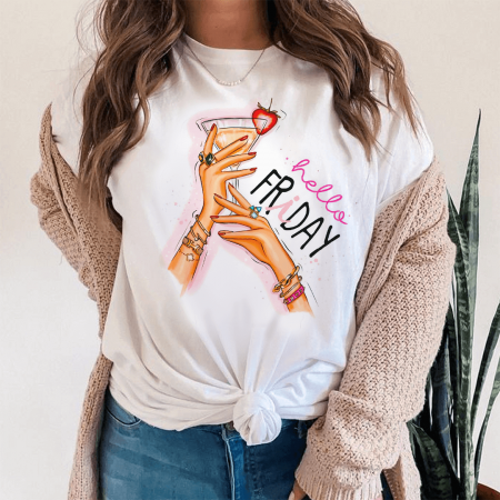 Femei - Tricou Dama Alb Friday
