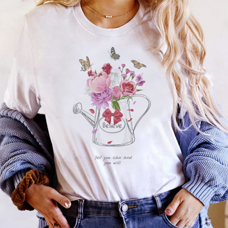 Femei - Tricou Dama Alb Believe