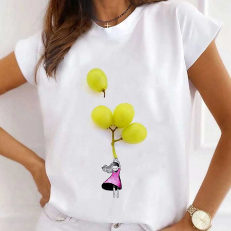 Tricouri Diverse - Tricou Dama Alb Grape Girl
