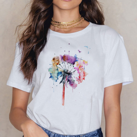 Tricouri Abstract - Tricou Dama Alb The Delion