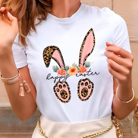 Tricouri Paste - Tricou Dama Alb Bunny Ears