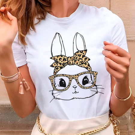 Tricouri Paste - Tricou Dama Alb Coquette Bunny