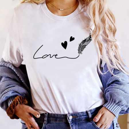 Tricouri Love - Tricou Dama Alb Feather Of Love