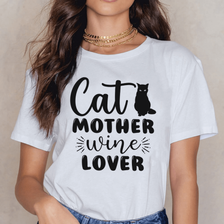 Femei - Tricou Dama Alb Cat Mother