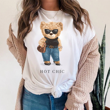 Tricouri Teddy - Tricou Dama Alb Hot Chic