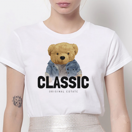 Tricouri Teddy - Tricou Dama Alb Classic