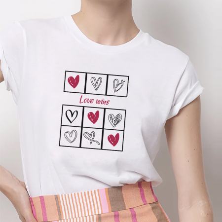 Femei - Tricou Dama Alb Love Wins