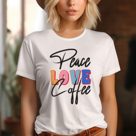 Tricouri Coffee - Peace Love Coffe