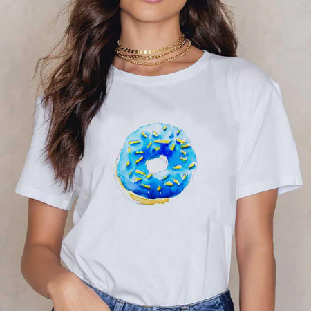 Tricouri Diverse - Tricou Dama Alb Diamond Donut