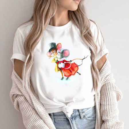 Femei - Tricou Dama Alb Dancing Mice