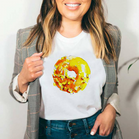 Tricouri Diverse - Tricou Dama Alb Fresh Donut