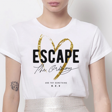 Femei - Tricou Dama Alb Escape The Ordinary