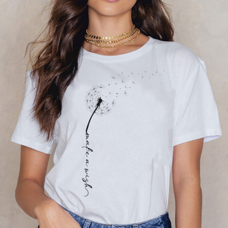 Tricouri Diverse - Tricou Dama Alb Make A Wish