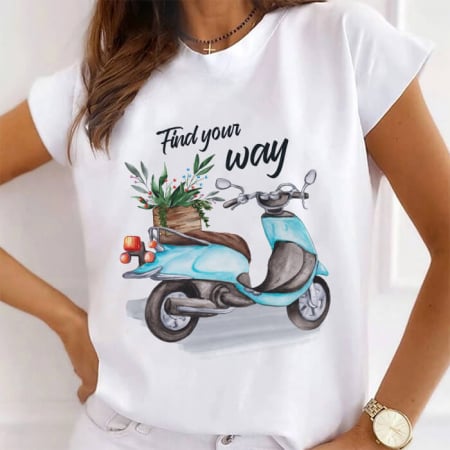 Tricouri Flori - Tricou Dama Alb Find Your Way