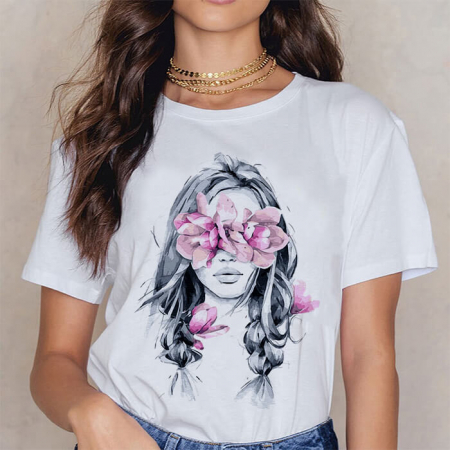 Tricouri Flori - Tricou Dama Alb Flower Eyes