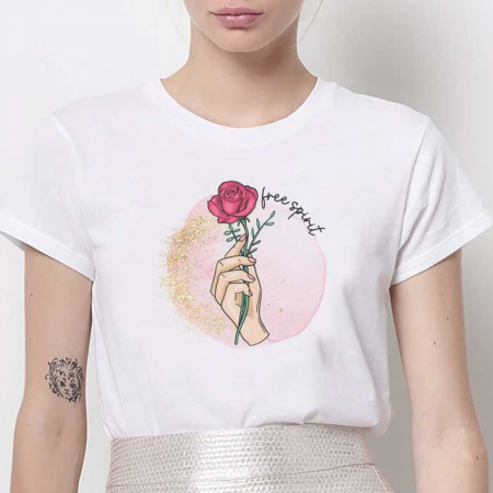 Femei - Tricou Dama Alb Free Spirit