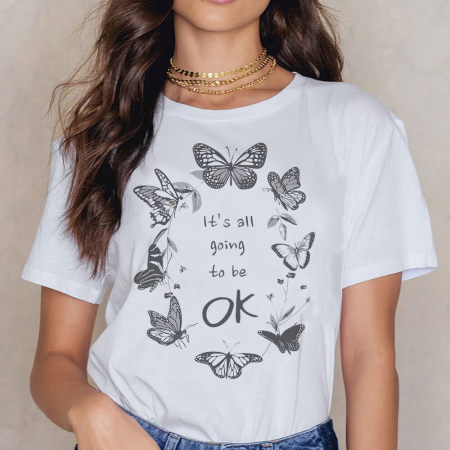 Femei - Tricou Dama Alb It's All Going To Be Ok