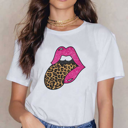 Tricouri Lips - Tricou Dama Alb Leo Lips