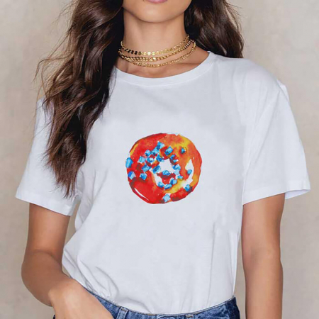 Tricouri Diverse - Tricou Dama Alb Ice Donut