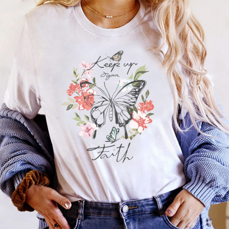 Femei - Tricou Dama Alb Keep Up