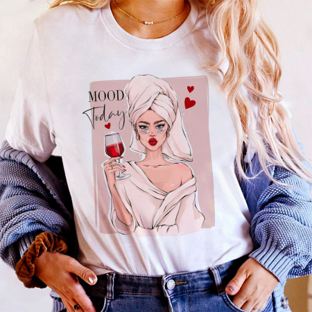 Tricouri Diverse - Tricou Dama Alb Mood today