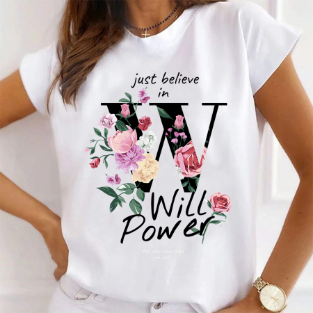 Femei - Tricou Dama Alb The will to power