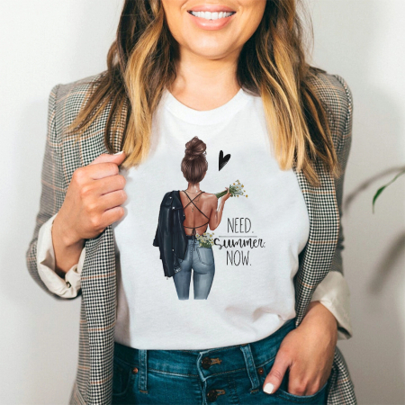 Tricouri Summer - Tricou Dama Alb Need Summer