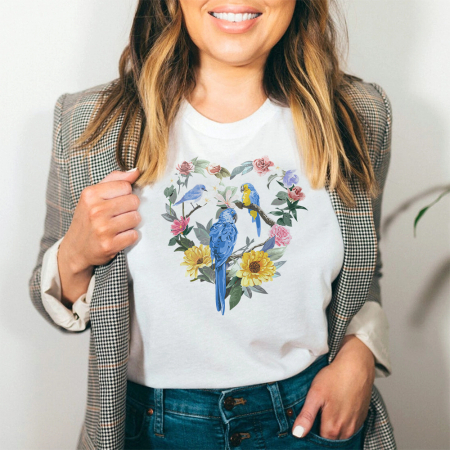Femei - Tricou Dama Alb Little Birds