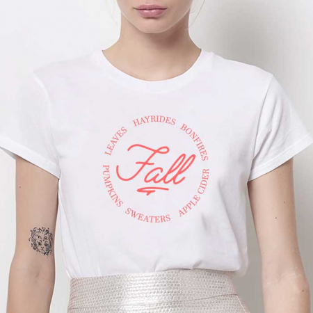 Femei - Tricou Dama Alb I Love Fall