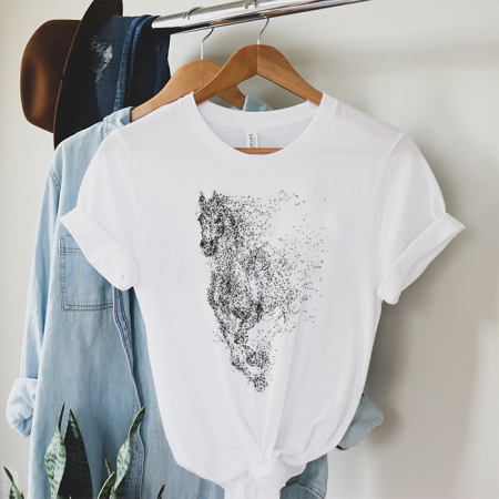 Femei - Tricou Dama Alb Horse