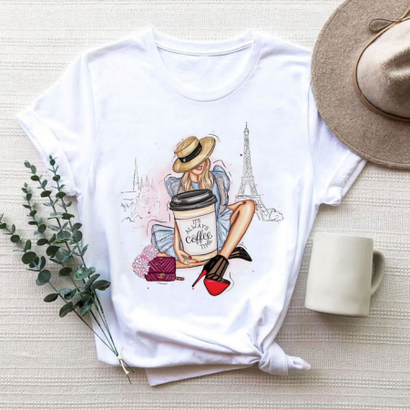 Tricouri Coffee - Tricou Dama Alb It's Always Coffee Time