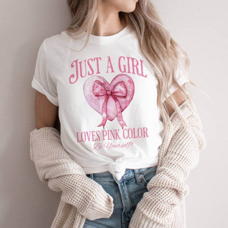 Tricouri Diverse - Tricou Dama Alb Just A Girl