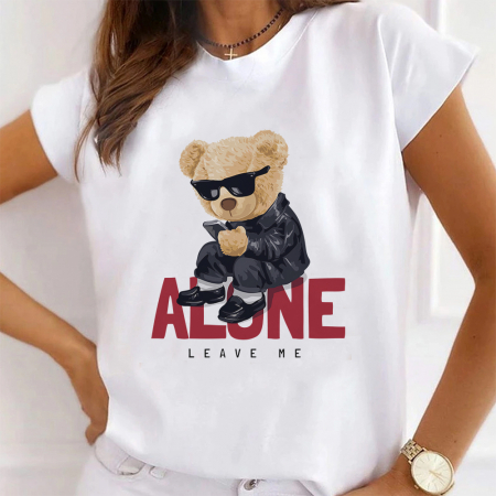 Tricouri Teddy - Tricou Dama Alb Leave Me