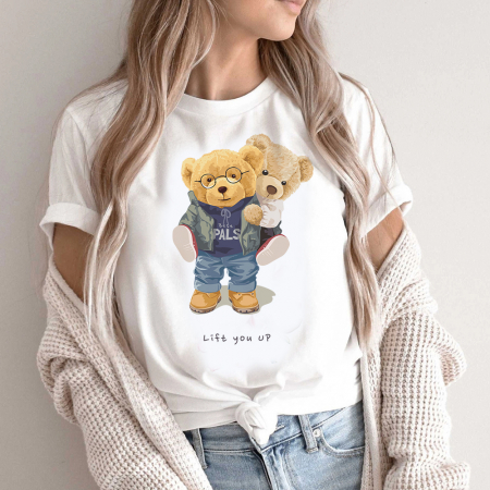 Tricouri Teddy - Tricou Dama Alb Lift You Up