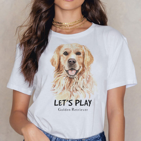 Femei - Tricou Dama Alb Let's Play
