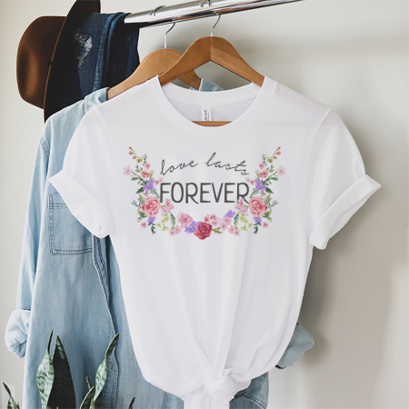 Femei - Tricou Dama Alb Love Lasts Forever