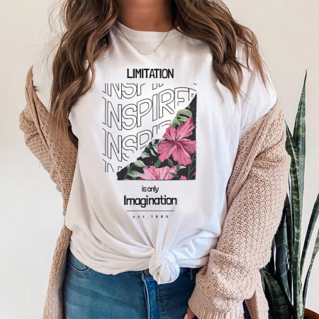 Femei - Tricou Dama Alb Limitation Is Only Imagination