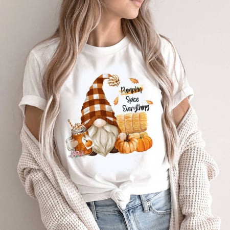 Femei - Tricou Dama Alb Pumpkin Spice Everything