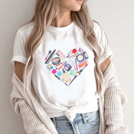 Femei - Tricou Dama Alb Love Beauty