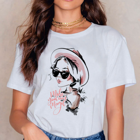 Tricouri Diverse - Tricou Dama Alb Make your own magic