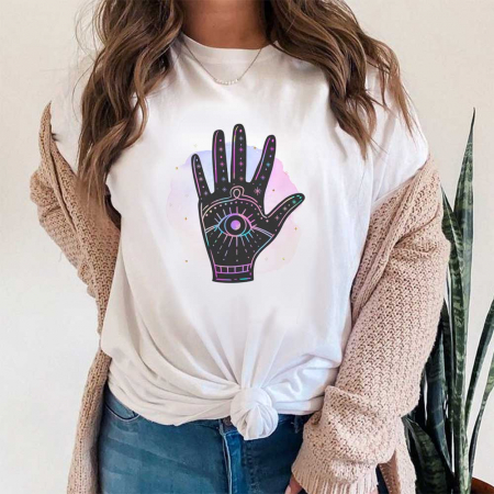 Femei - Tricou Dama Alb Magic Hand