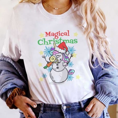 Tricouri X-mas - Tricou Dama Alb Magical Christmas
