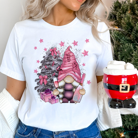 Tricouri X-mas - Tricou Dama Alb Party Gnome
