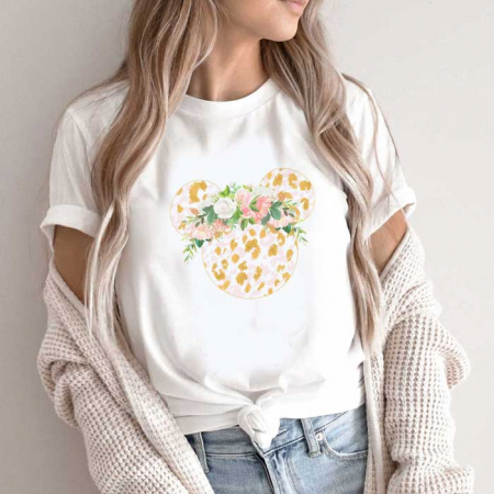Femei - Tricou Dama Alb Minnie Gold