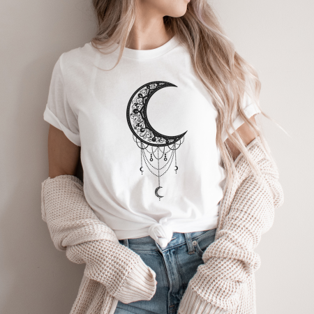 Tricouri Moon - Tricou Dama Alb Moon