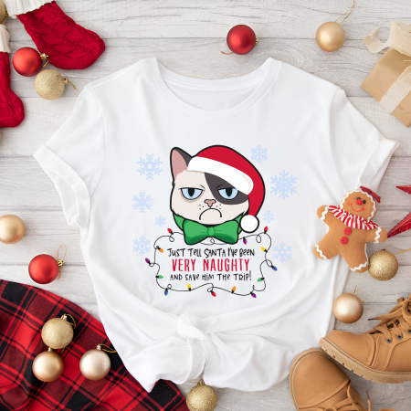 Tricouri X-mas - Tricou Dama Alb Very naughty