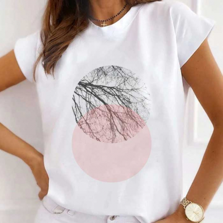 Tricouri Abstract - Tricou Dama Alb Abstract Tree
