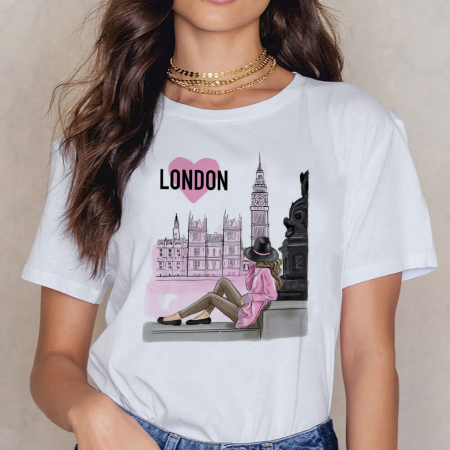 Tricouri Fashion - Tricou Dama Alb London