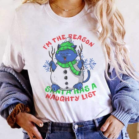 Tricouri X-mas - Tricou Dama Alb Naughty List