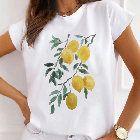 Tricouri Summer - Tricou Dama Alb Lemonade